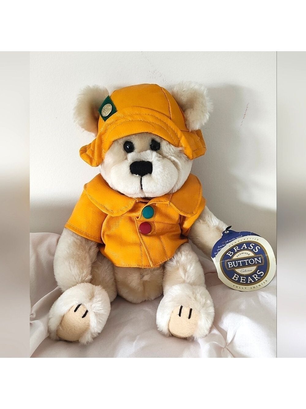 VINTAGE Brass Button Harper The Bear Of Health Plushed Animal